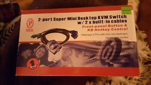 Phoebe KVM 2 port super mini desktop kvm switch