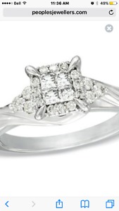 Princess-Cut Diamond Engagement Ring 10k white gold