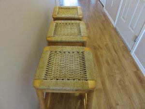 Set of 3 Wooden Bistro Chairs