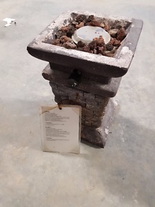 Small Propane Patio Fire Pit with Brick and Charcoal