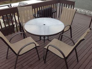 Table and four chairs