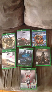 Xbox one with 7 games a controler and headset