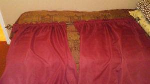 dusty rose curtain very dark non translucent with rod