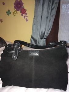 1 leather bag, 1 swede bag