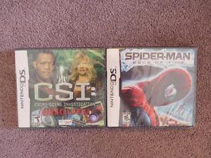 2 Sealed DS Games: CSI: Unsolved; Spiderman - Edge of Time
