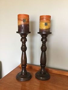 2 Tall Candle Holders & Serenity Candles