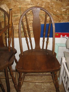 5 antiques hardwood chairs