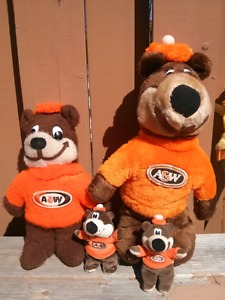 A&W collectable plush toy bears
