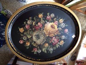 Antique hand painted metal tray