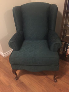 Beautiful Queen Anne style wing chair in excellent condition