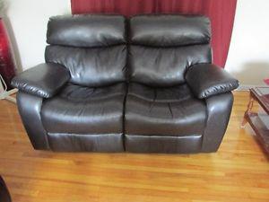 Black Leather Love Seat Recliner