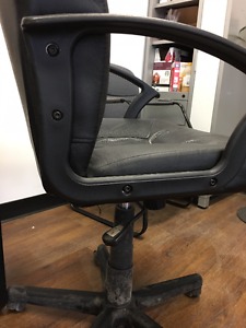 Black Leather rolling office chair