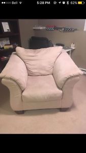 Cream/neutral colour couch and chair set