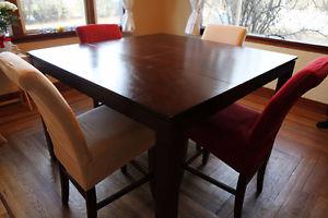 Dining Table & Chairs Set of 6, Hardwood