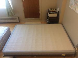 Double bed metal bed frame and box spring