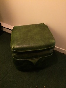 Green Leather Seat/fFoot Stool