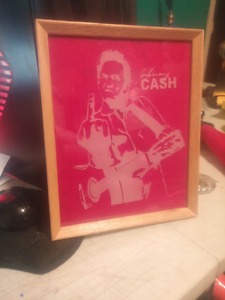 Johnny cash etched frame