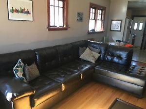 Less than year old Full-sized Leather Sectional