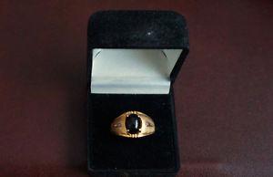 Mens Black Onyx and Diamond ring