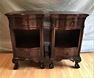 Pair of Solid Mahogany Night Stands