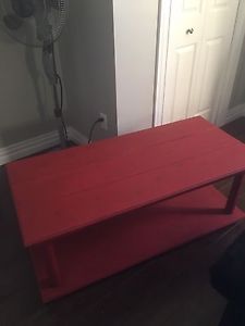 Red rustic coffee table