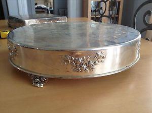 Round silver plate cake stand 50$
