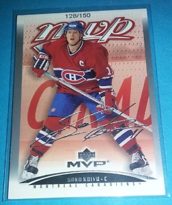 Saku koivu Mvp silver autograph hockey card /150