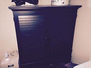 Slightly Distressed Look (soft flat black) Armoire