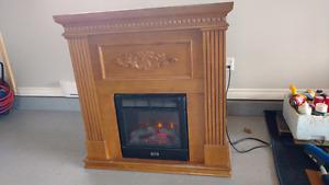 Solid wood fire place