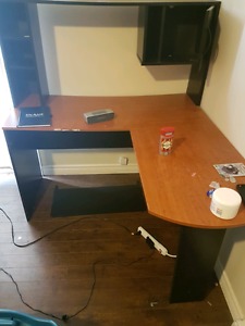 Table and Cabinet.