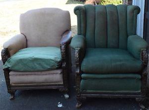 Two old armchairs