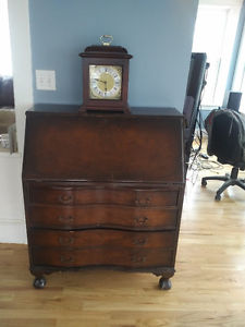 Vintage antique solid wood Desk with key