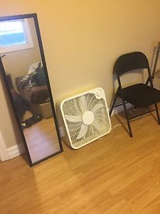 Wanted: Mirror, Box fan (sold) & Folding chair