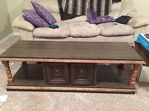 Wood coffee table