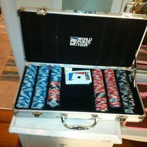 World poker tour clay poker chips with locking case