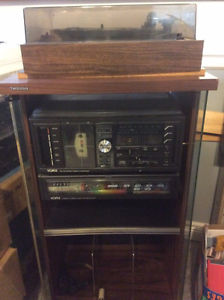 YORX Stereo System Radio, Tapes, Vinyl Record Player