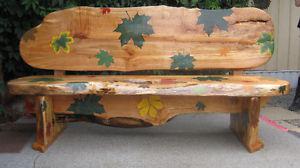 live edge maple bench