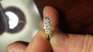 14K White Gold.50 Carat Split Shank Engagement Ring