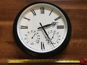 15" wall clock with temperature and humidity dials