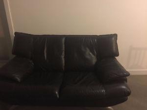 2 Black leather couches!