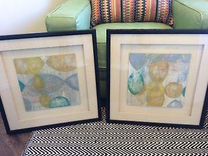 2 framed pictures - $30
