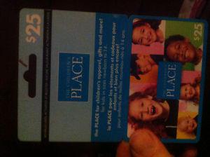 25$ childrens place giftcard