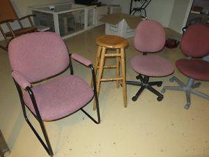 3 Office Chairs and 1 Stool