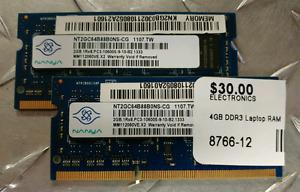 4gb DDR3 RAM (Laptop 2gb x 2)