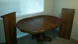 Antique Solid oak table / papers 