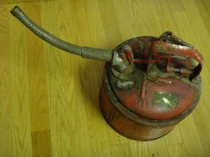 Antique Vintage 1 Gallon Gasoline Can with Working Nozzle