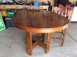 Bar type table and 4 chairs