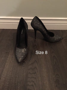 Black shoes with Silver sparkles