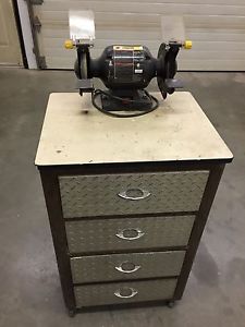 Cabinet with bench grinder