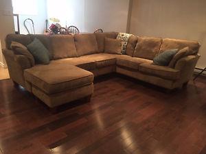 Canadian built sectional microfiber couch for sale.